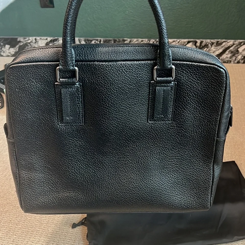 DOLCE & GABBANA Briefcase black leather and gunmetal hardware